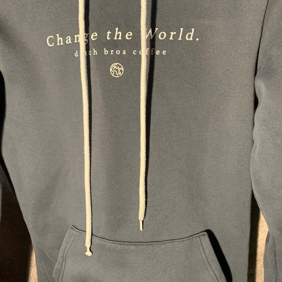 Dutch Bros Charcoal Hoodie Change the World size Small - Picture 2 of 7